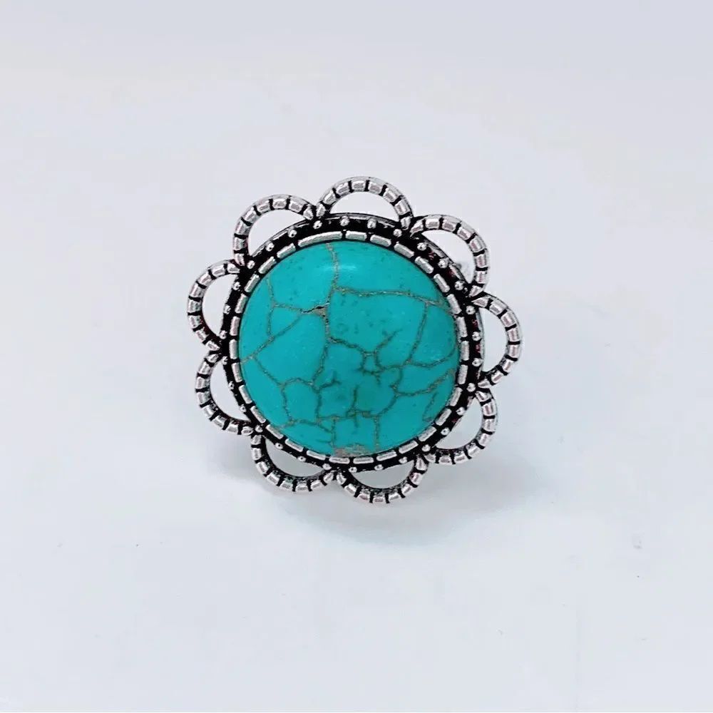 💍Beautiful Genuine Natural Turquoise Gemstone Ring for Women
